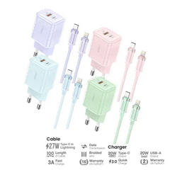 Veger VC-20W06 & V-CL06 Dual-Port Type-C to Lightning Charger Set